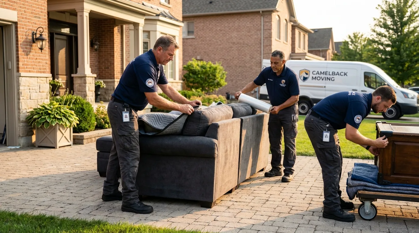 Large estate moving crew wrapping furniture in Mount Vernon, IN